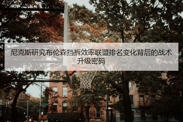 尼克斯研究布伦森挡拆效率联盟排名变化背后的战术升级密码